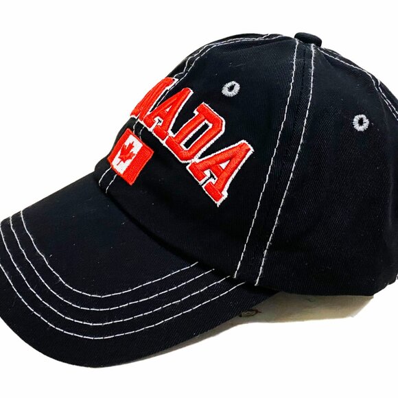 Variety To Go Canadian Baseball Hat, 100% Cotton Maple Leaf Hat (2062 Black) - Picture 5 of 6